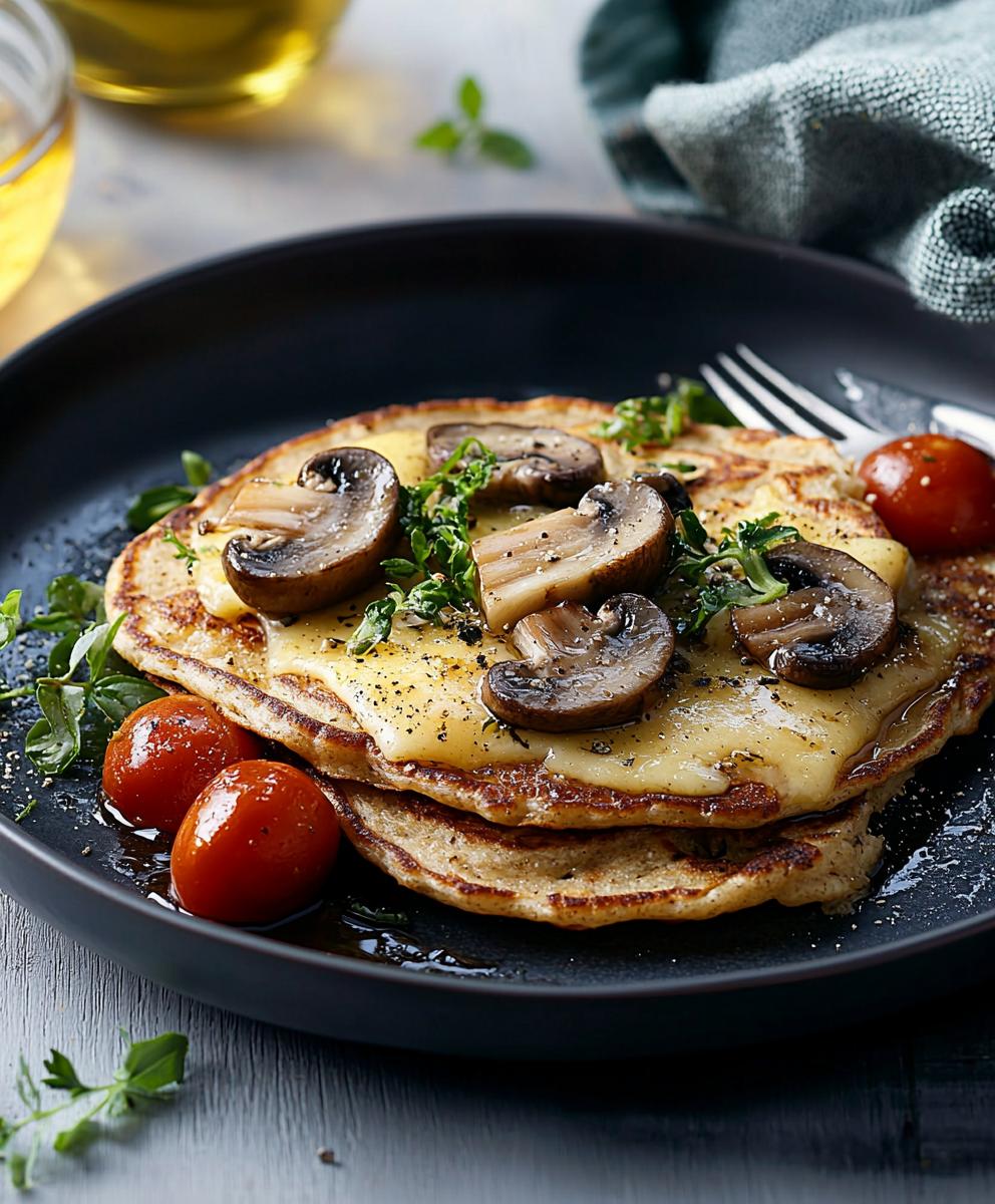 Crêpes sarrasin fromage champignons