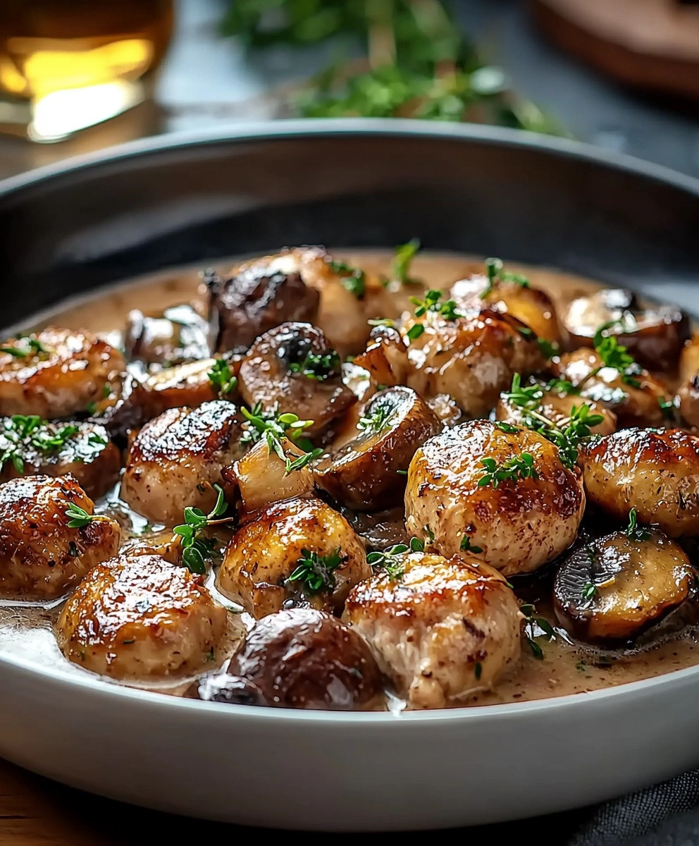 Fricassée de volaille champignons