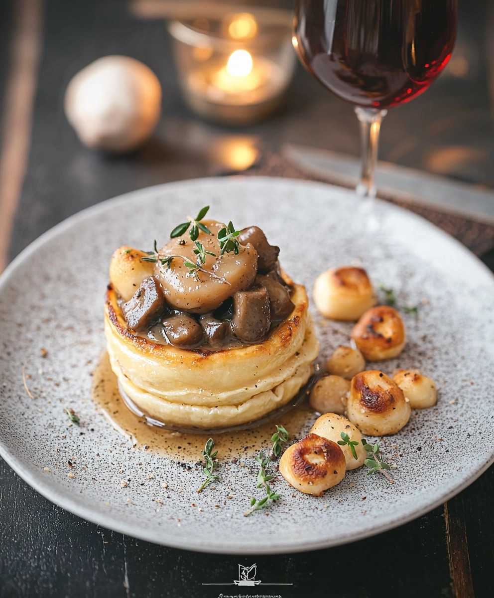 Vol au vent champignons foie gras