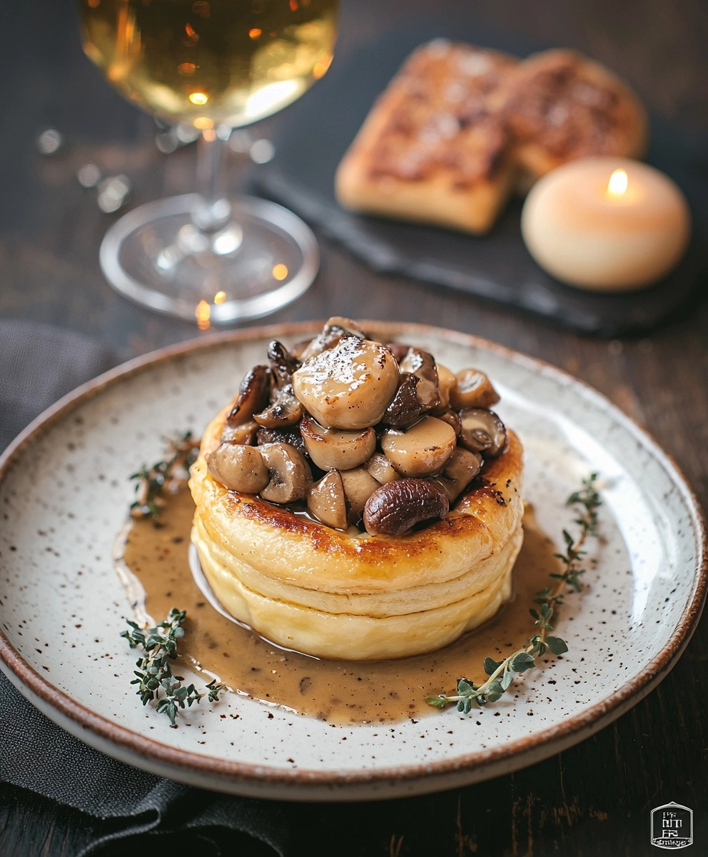 Vol au vent champignons foie gras
