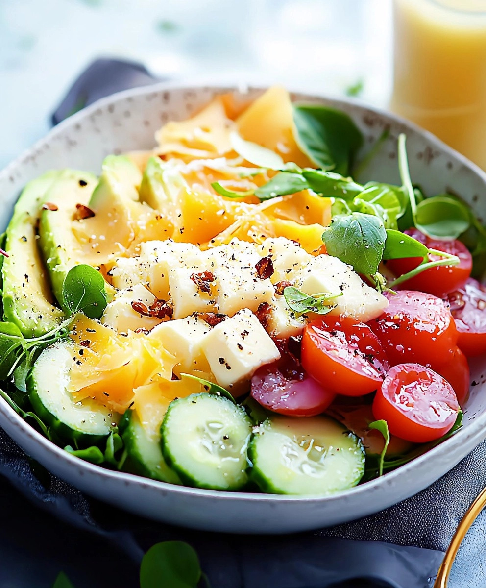 Salade avocat concombre gruyère