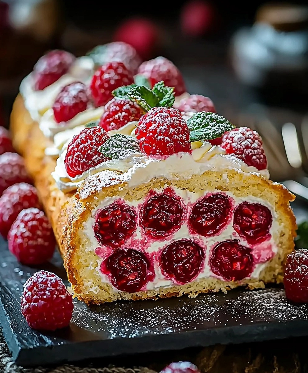 Bûche de Noël framboise mascarpone