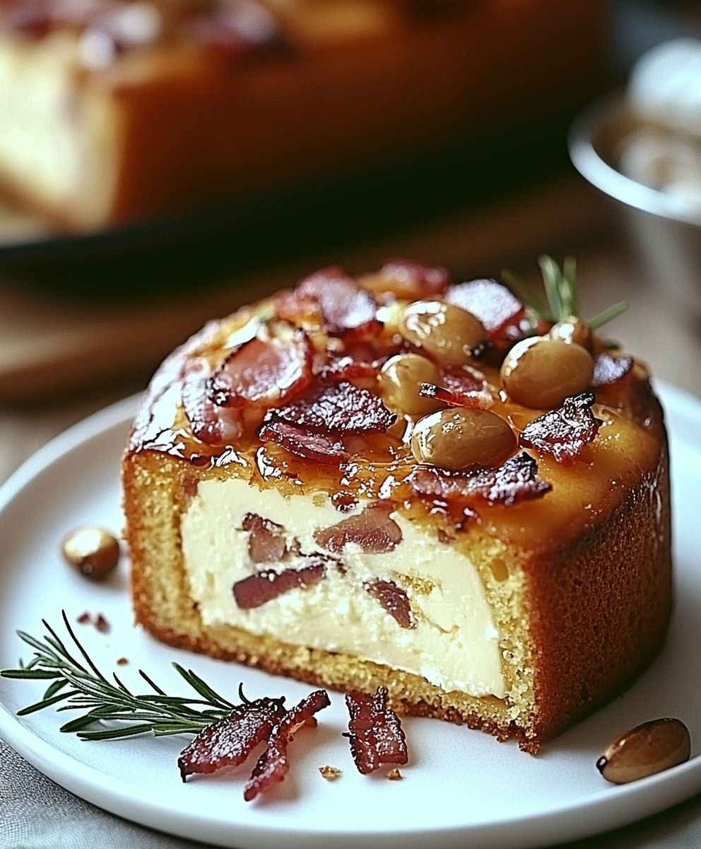 Cake au lard fumé chèvre frais