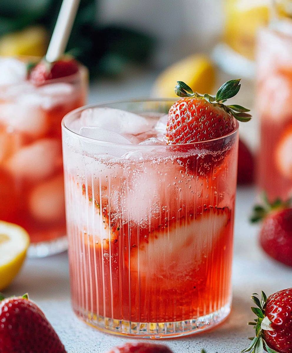 Mocktail kombucha fraise