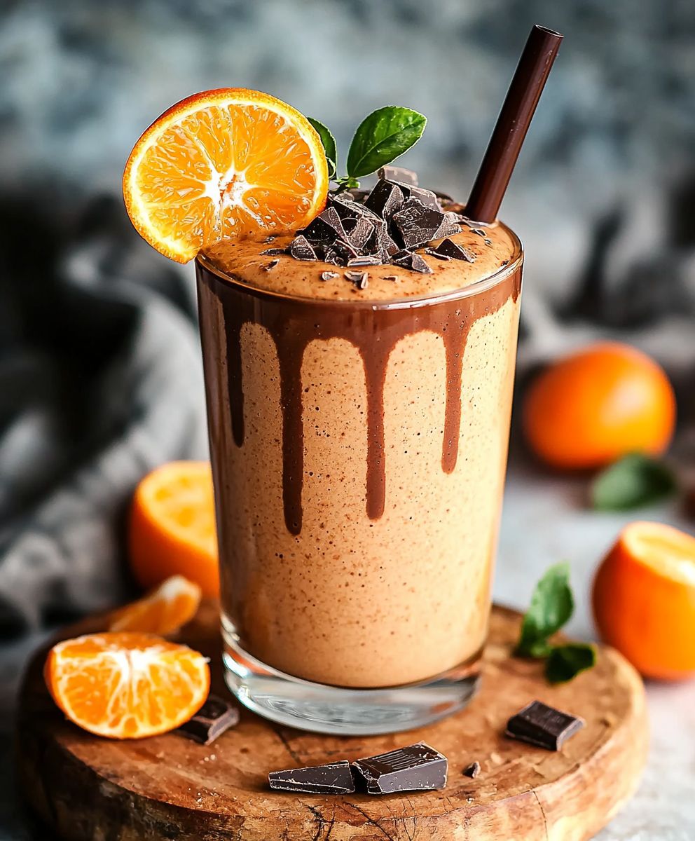 Smoothie chocolat clémentine végétalien