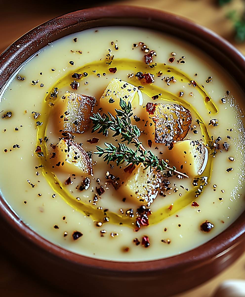 Velouté panais rôtis ail crème