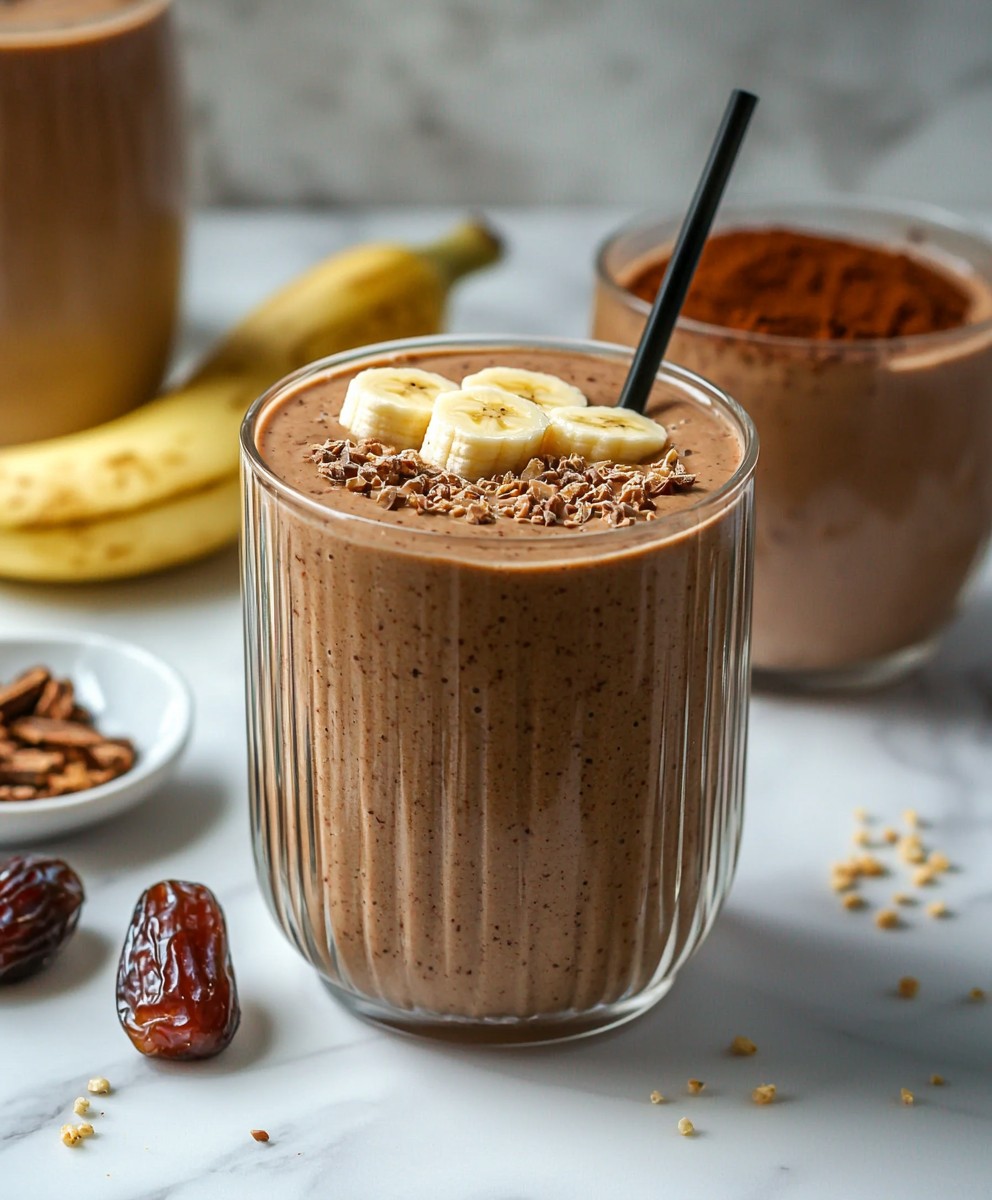 Smoothie chocolat beurre cacahuète banane