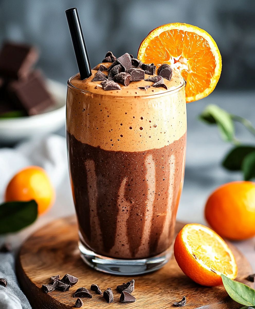 Smoothie chocolat clémentine végétalien