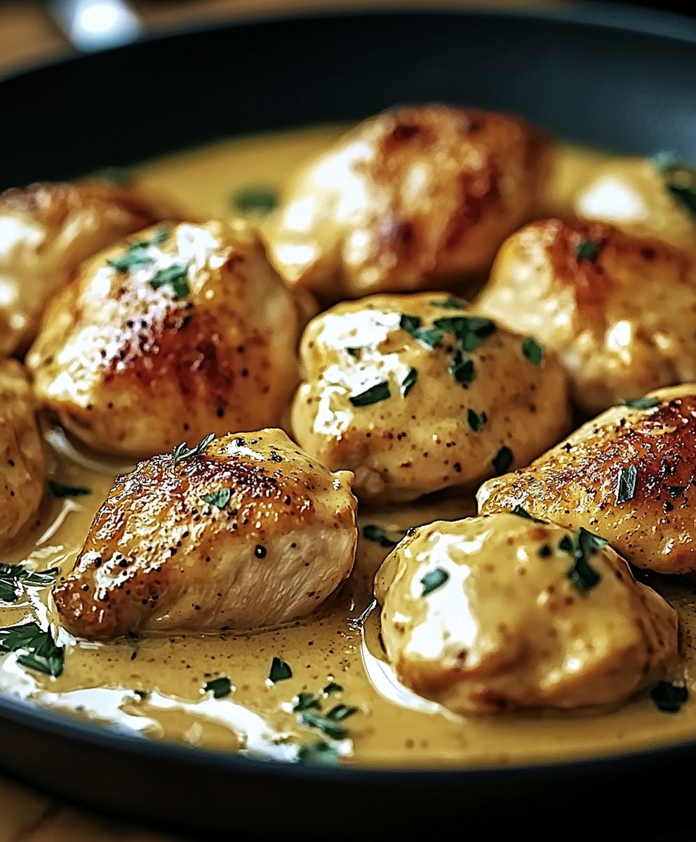 Poulet crémeux moutarde vin blanc