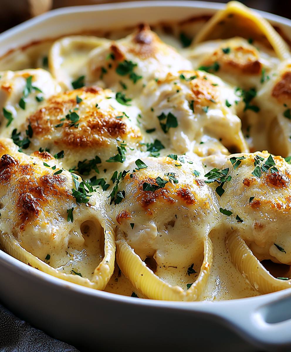 Coquilles farcies poulet Alfredo