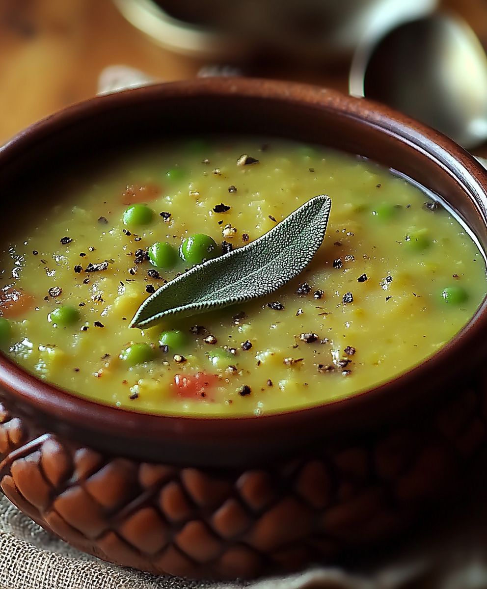 Soupe pois poireaux sauge