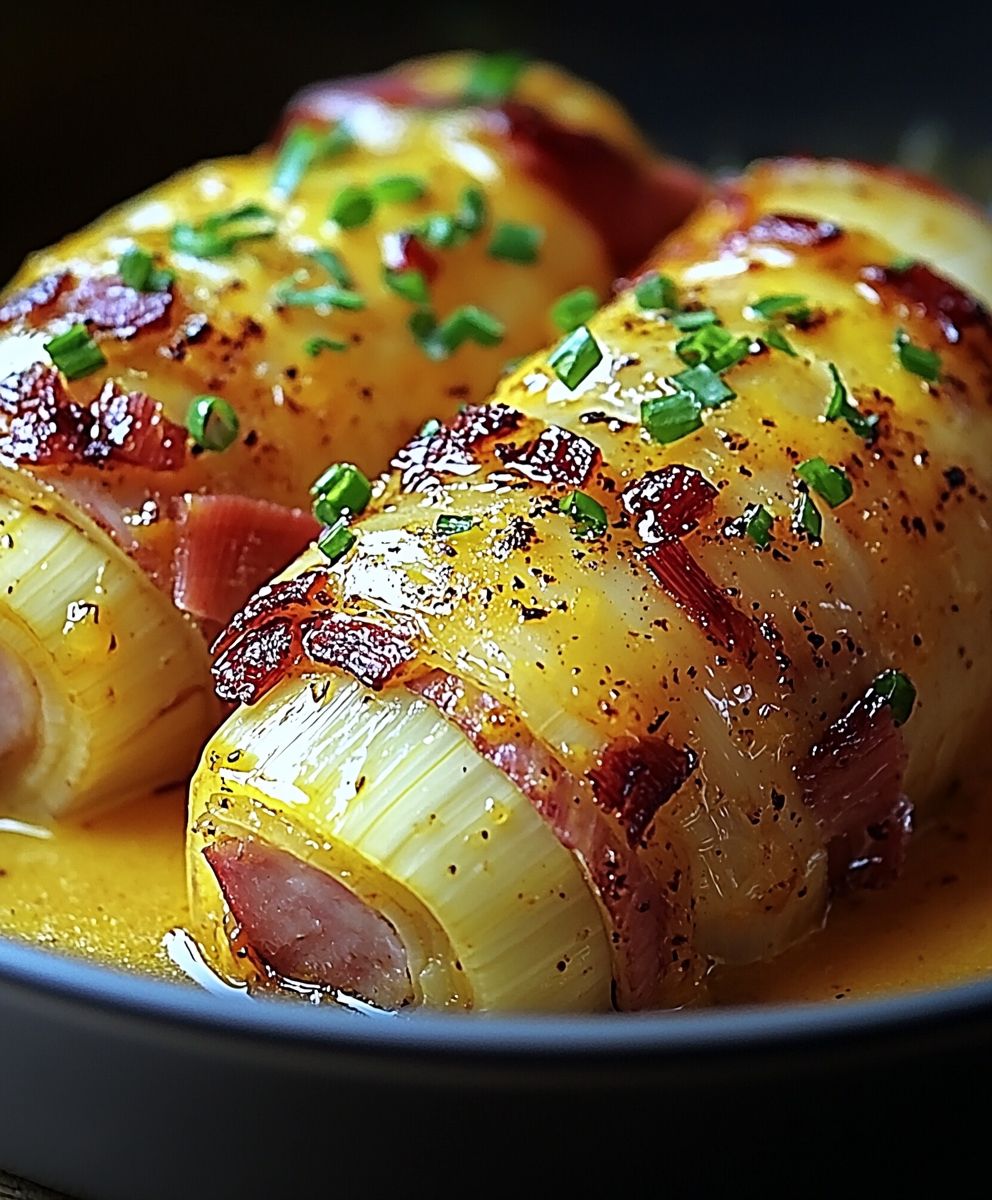 Poireaux fondants jambon curry