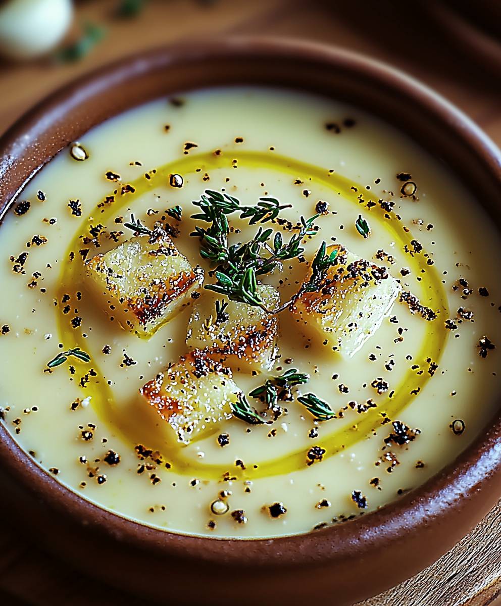 Velouté panais rôtis ail crème