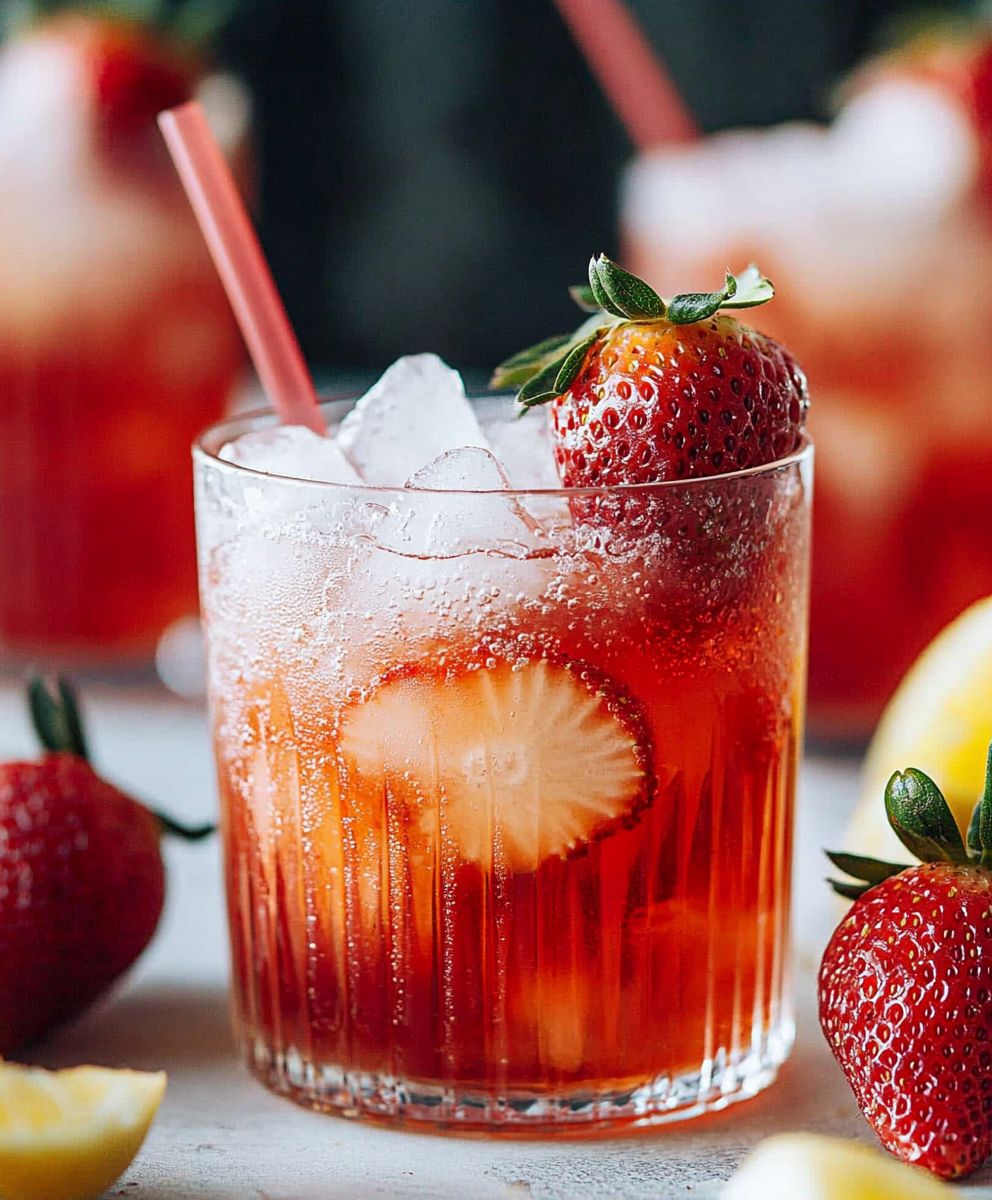 Mocktail kombucha fraise
