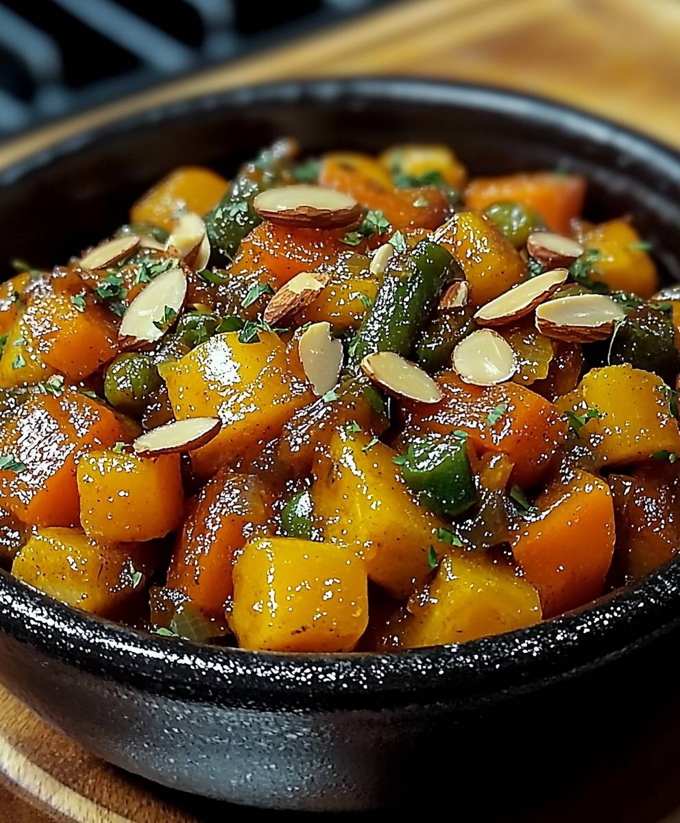 Tajine marocain légumes miel amandes