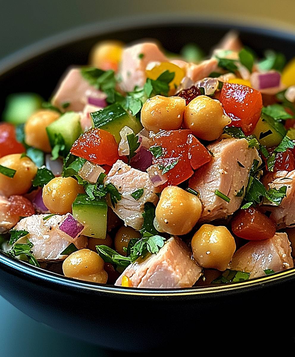 Salade méditerranéenne thon pois chiches