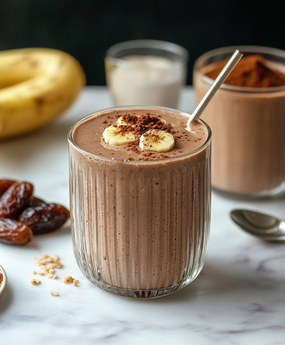 Smoothie chocolat beurre cacahuète banane