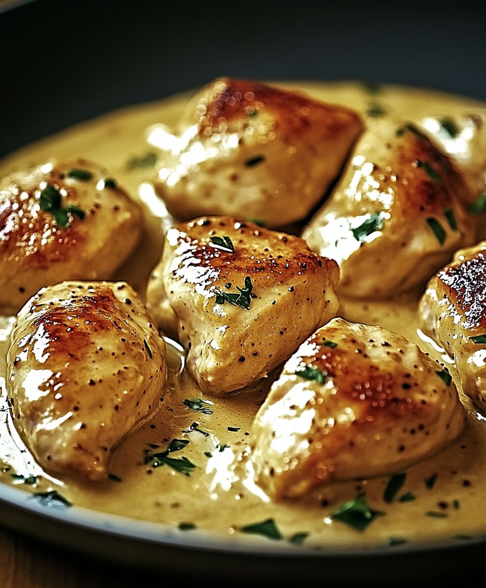 Poulet crémeux moutarde vin blanc