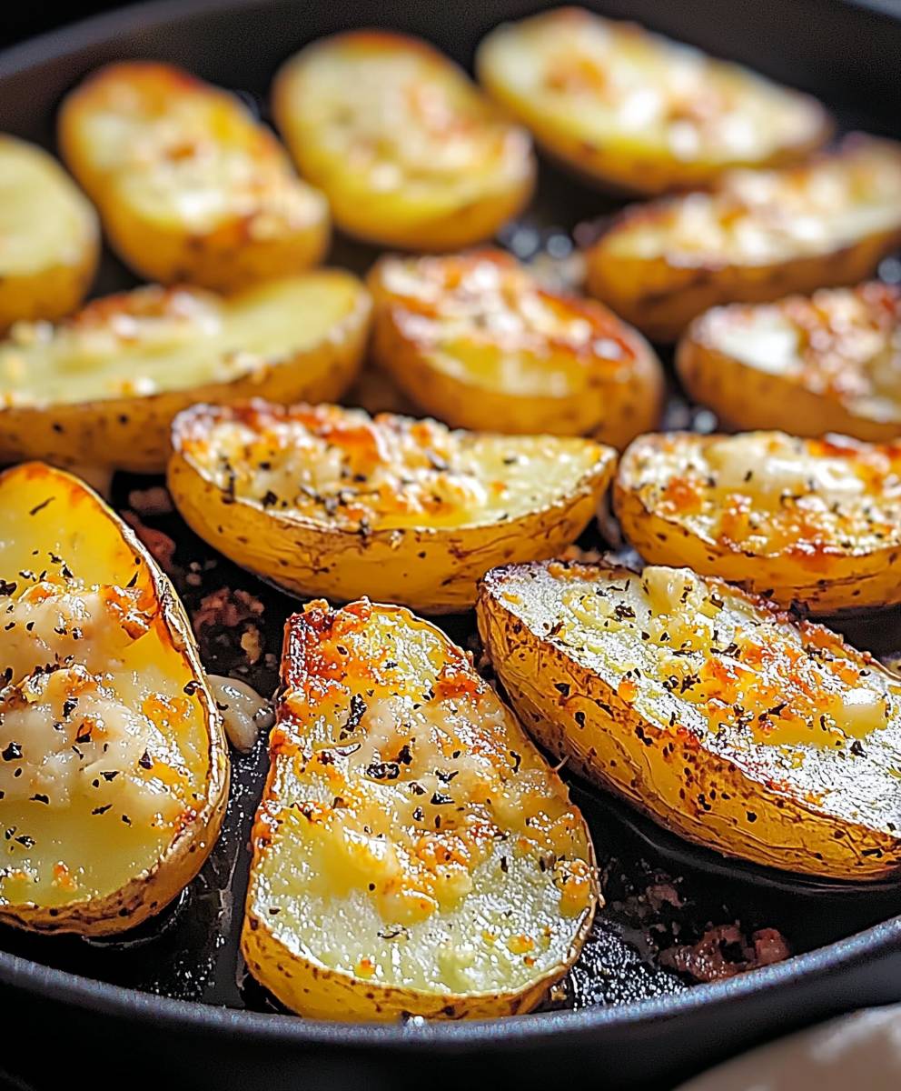 Quartiers pommes de terre ail parmesan
