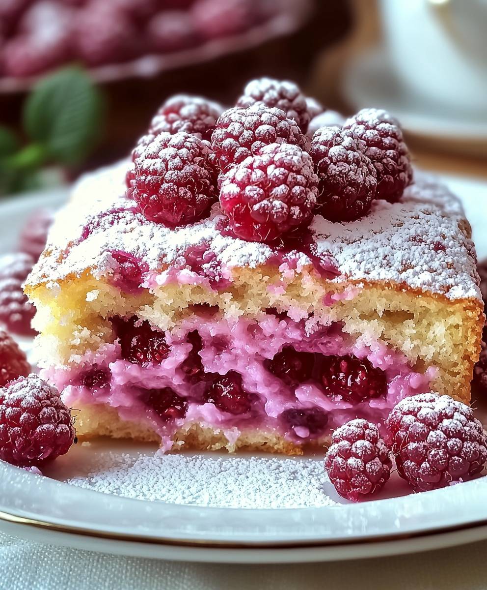 Gateau leger aux framboises