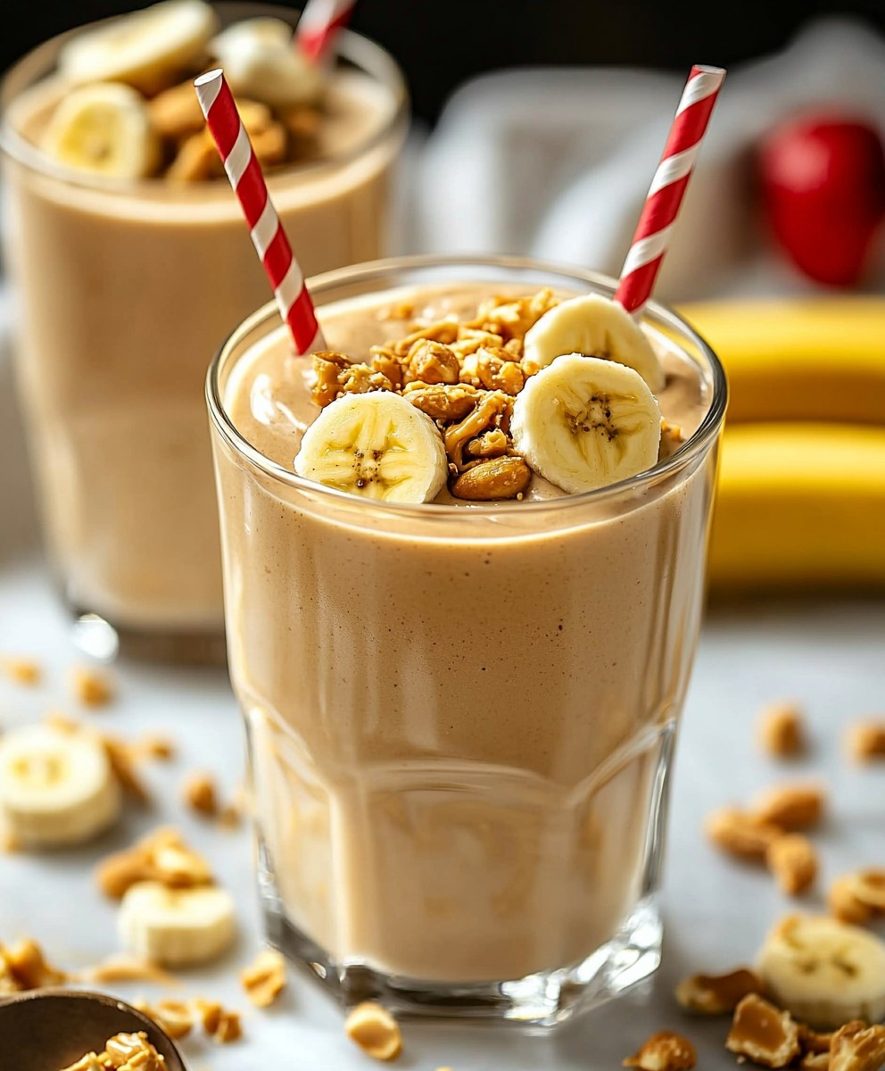 Smoothie banane beurre cacahuète