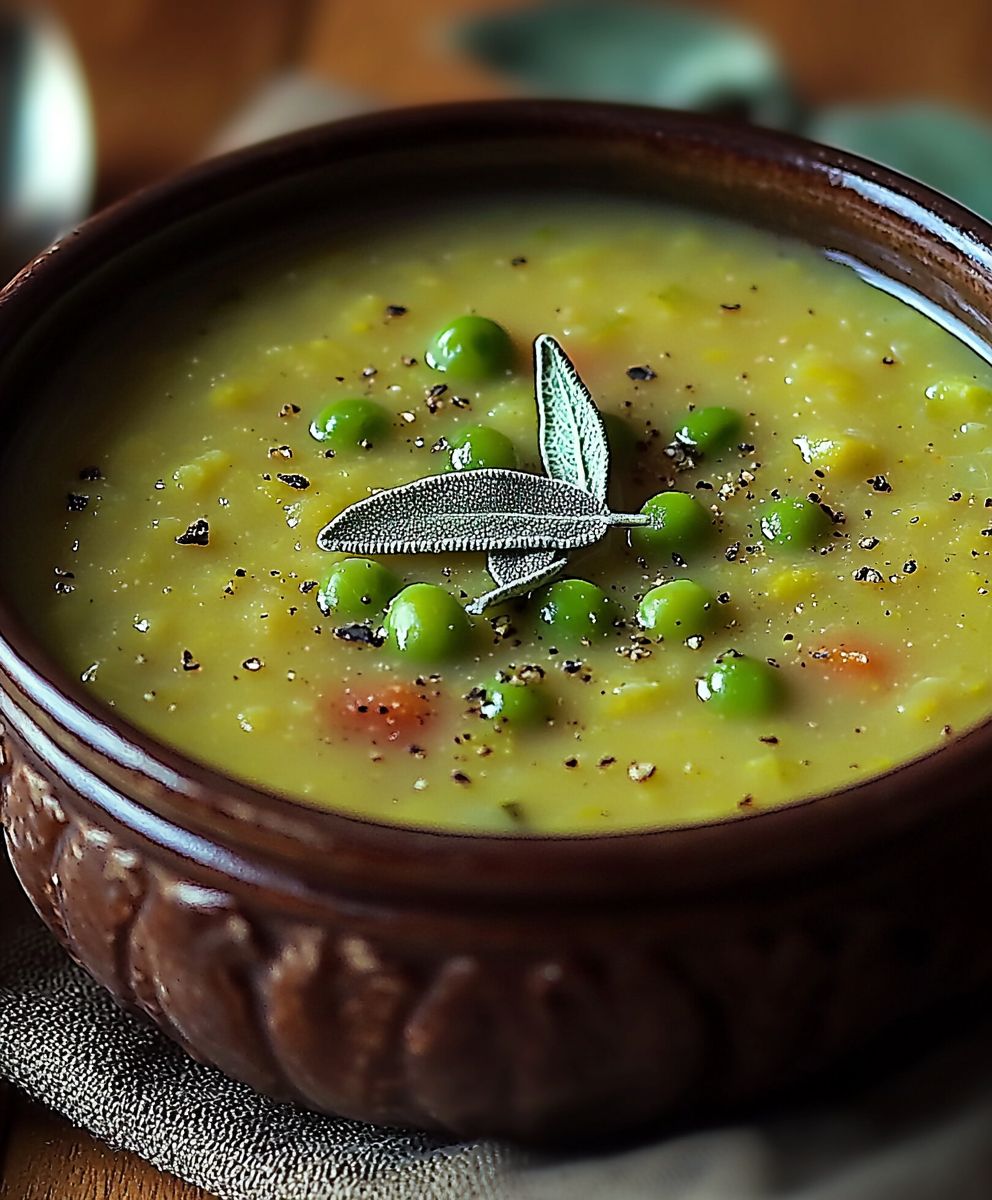 Soupe pois poireaux sauge