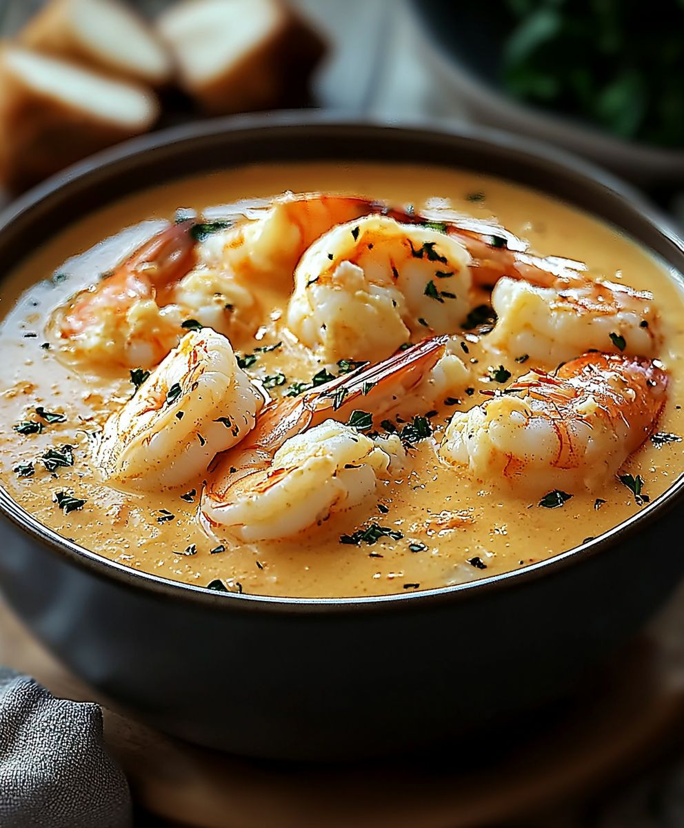 Bisque fruits de mer crabe crevettes