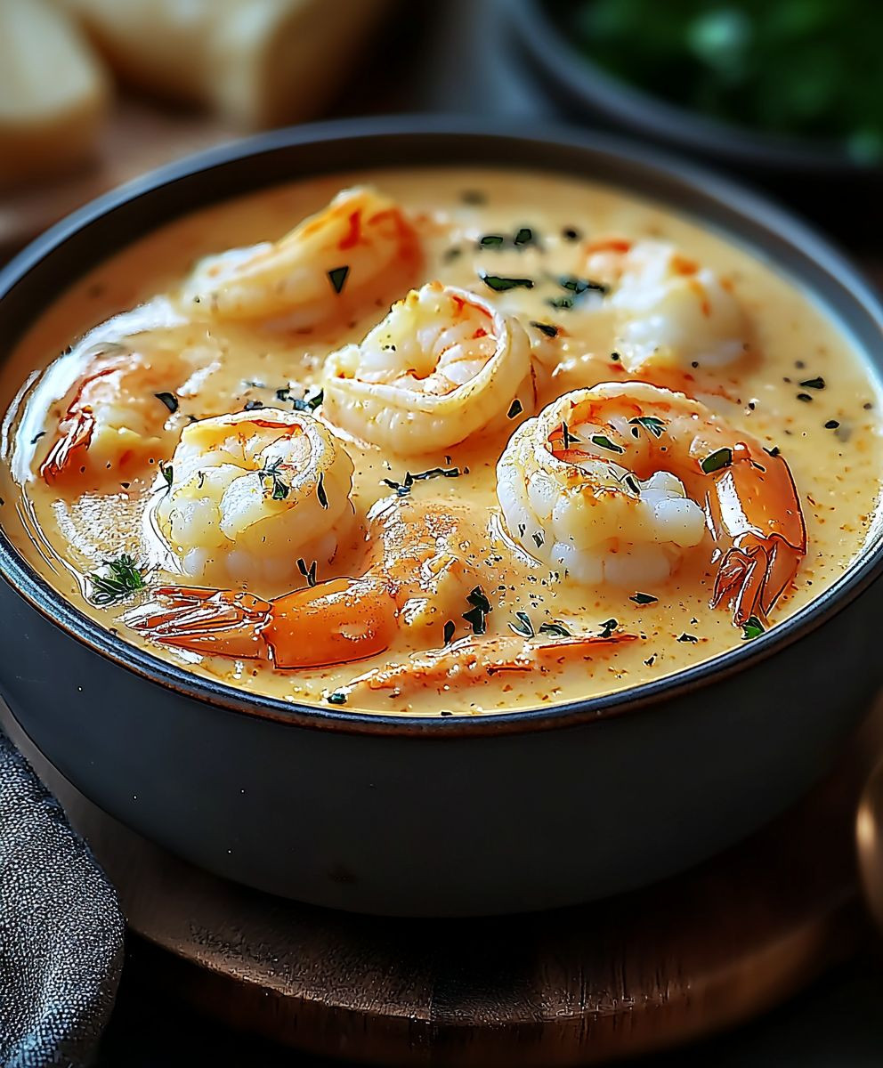 Bisque fruits de mer crabe crevettes