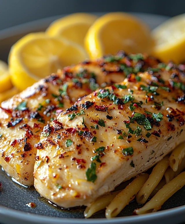 Pâtes au poulet citron