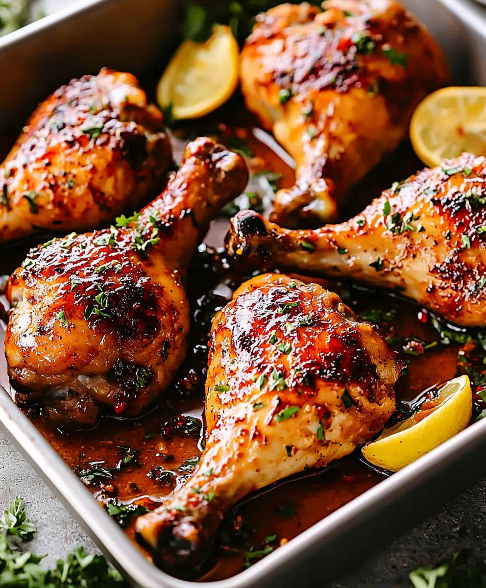 Cuisses de poulet laquées miel harissa