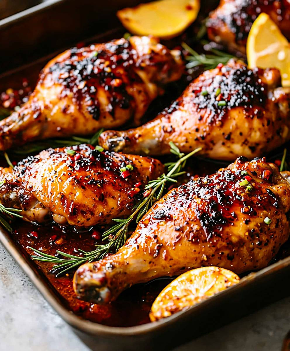 Cuisses de poulet laquées miel harissa