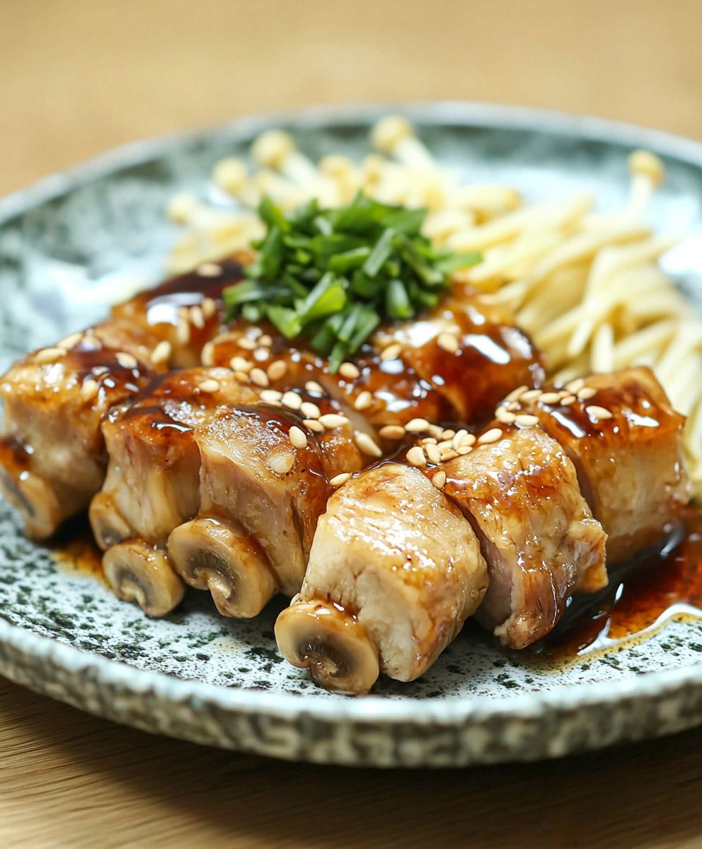 Rouleaux de porc aux champignons