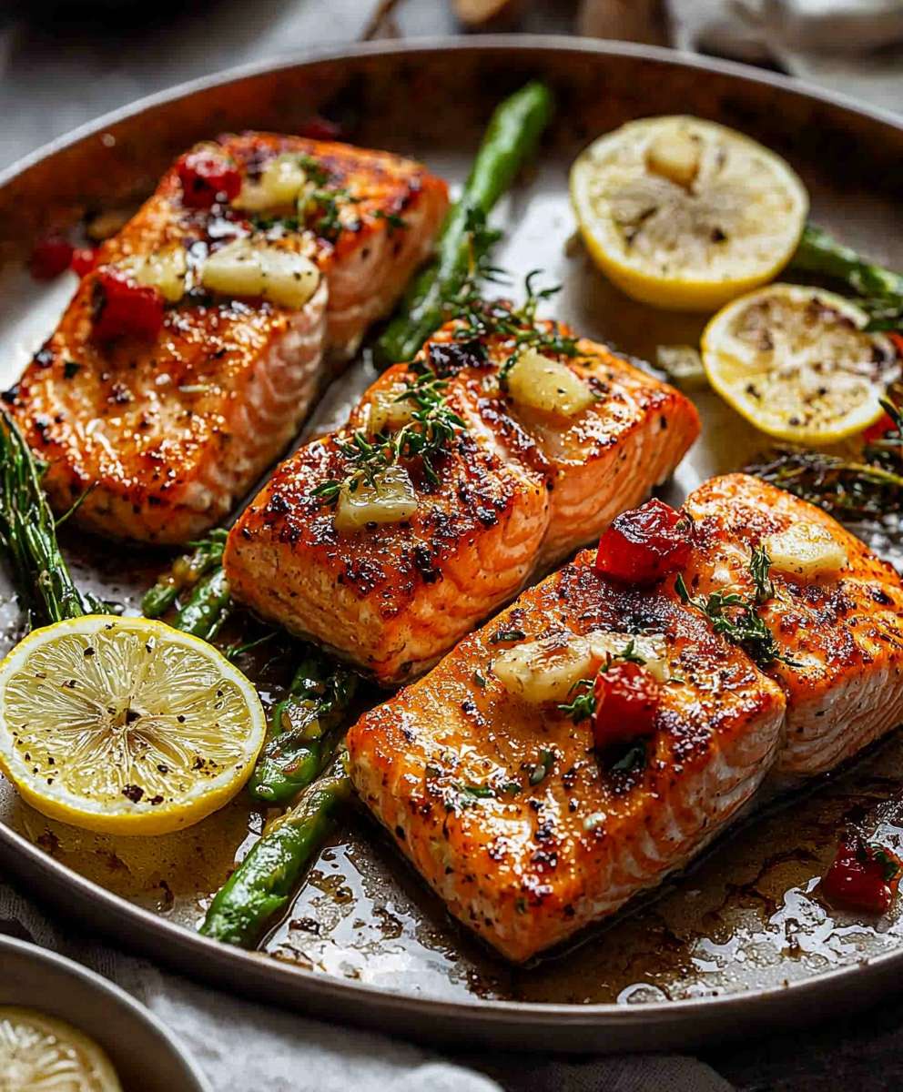 Saumon au citron et à l'ail