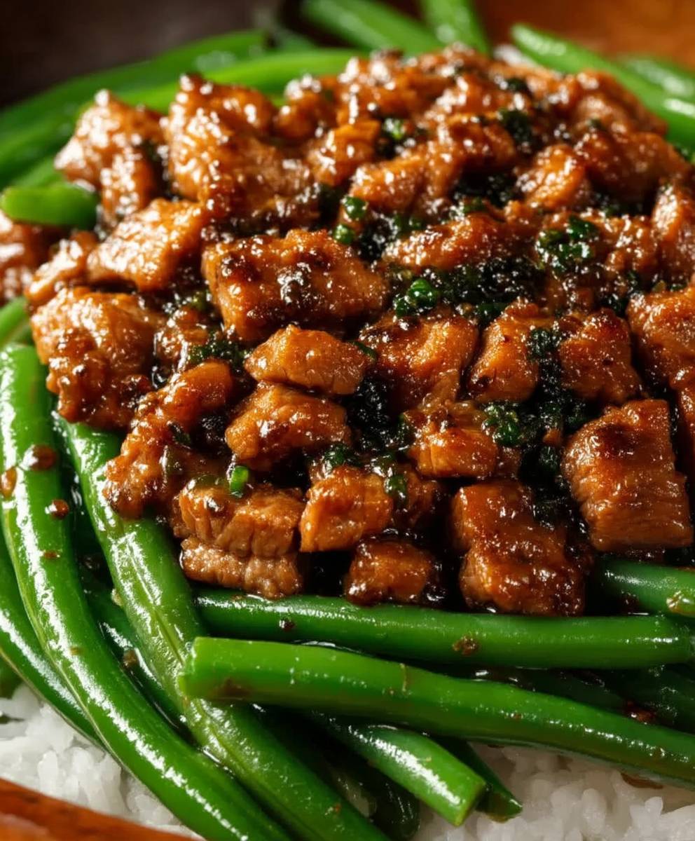Sauté de porc haricots verts