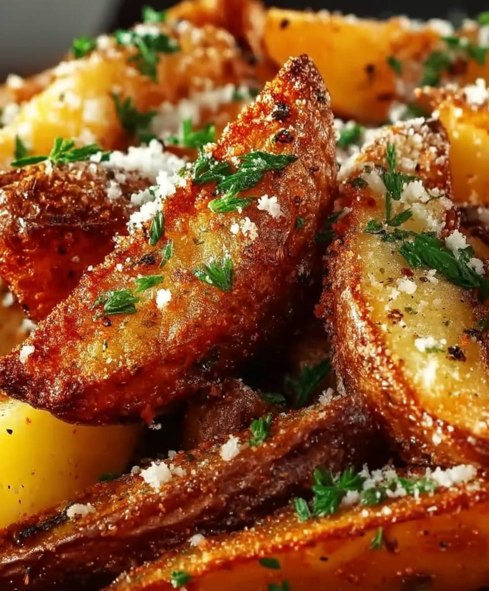 Quartiers pommes terre four parmesan ail