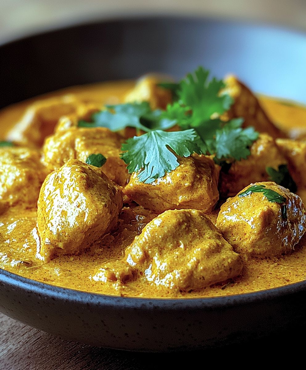 Poulet au curry crémeux