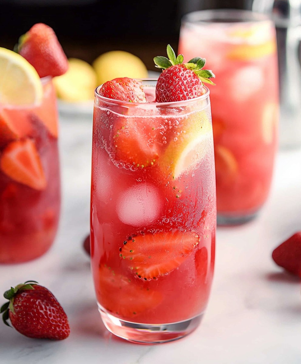 Limonade fraise açai rafraîchissante