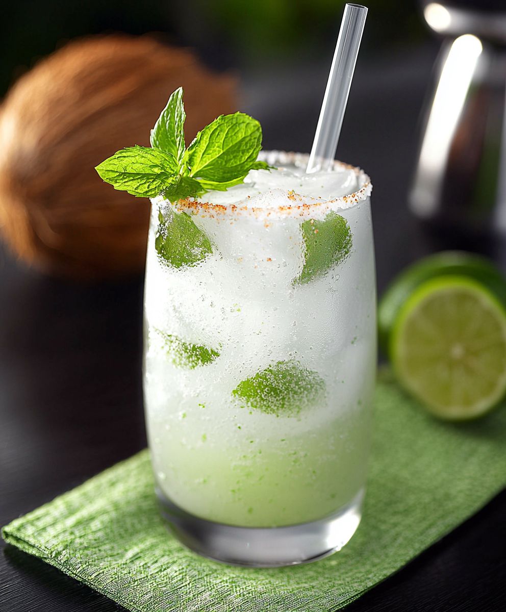 Cocktail sans alcool mojito coco