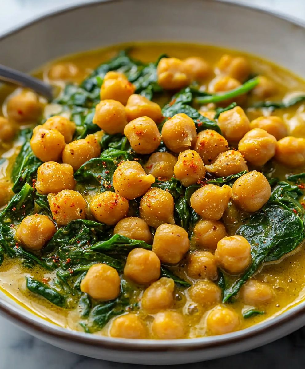 Curry pois chiches épinards