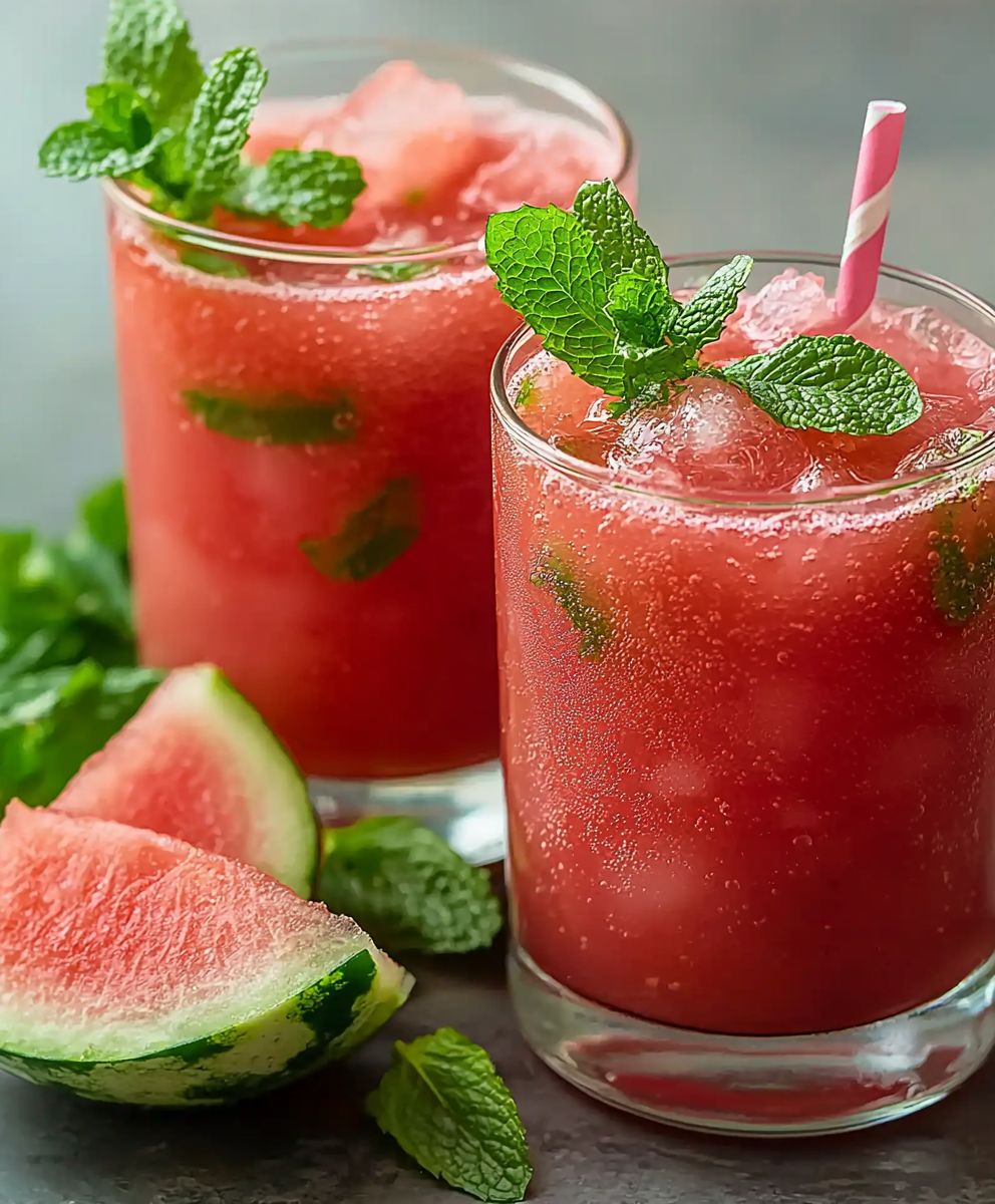 Rafraîchissement pastèque et menthe