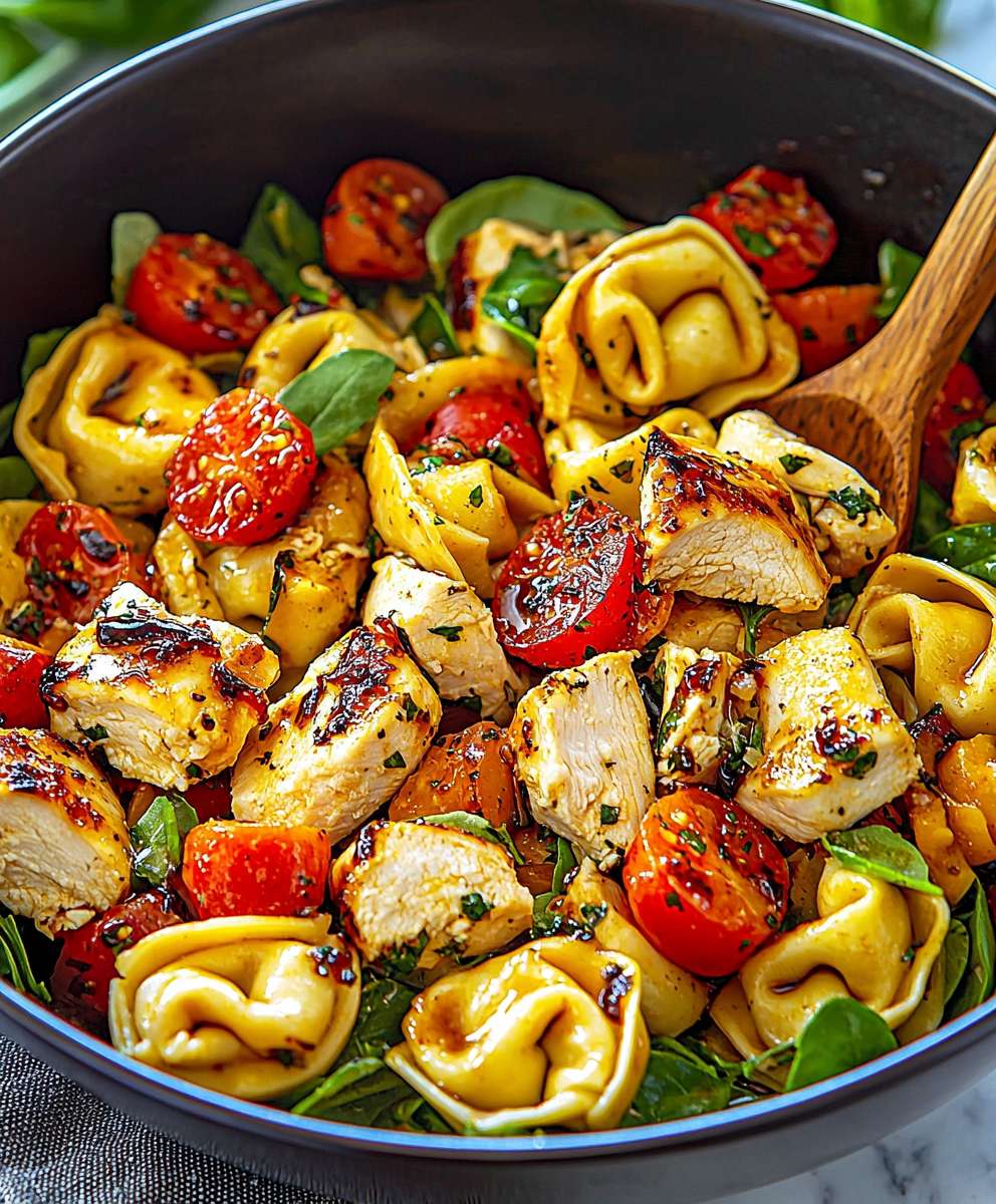 Salade tortellinis poulet balsamique