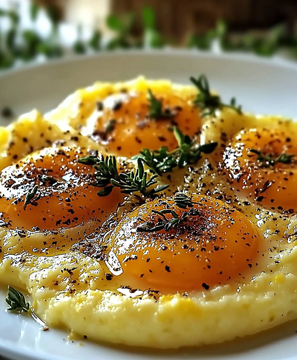 Oeufs au plat frico polenta