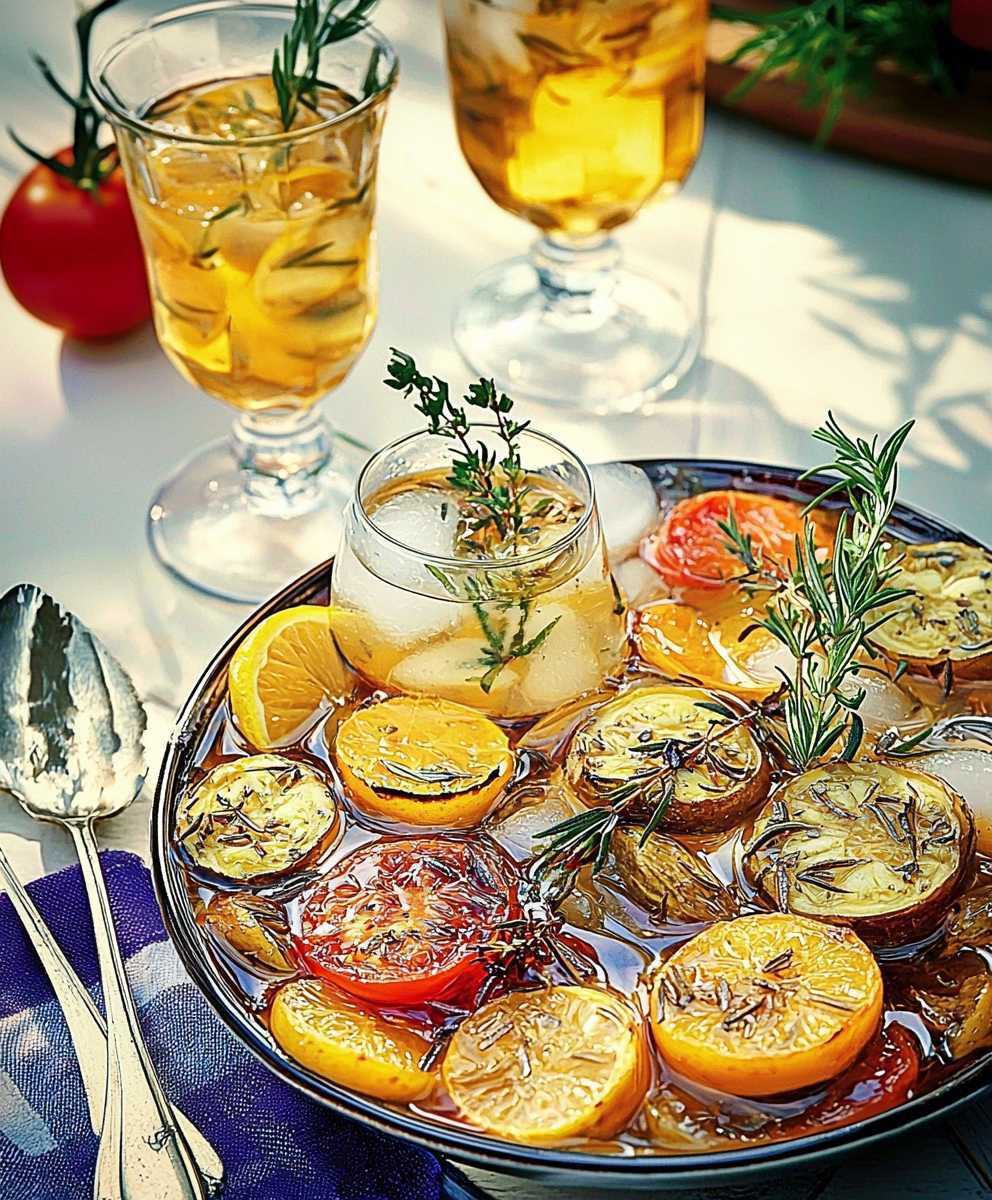 Eau infusée provençale glacée