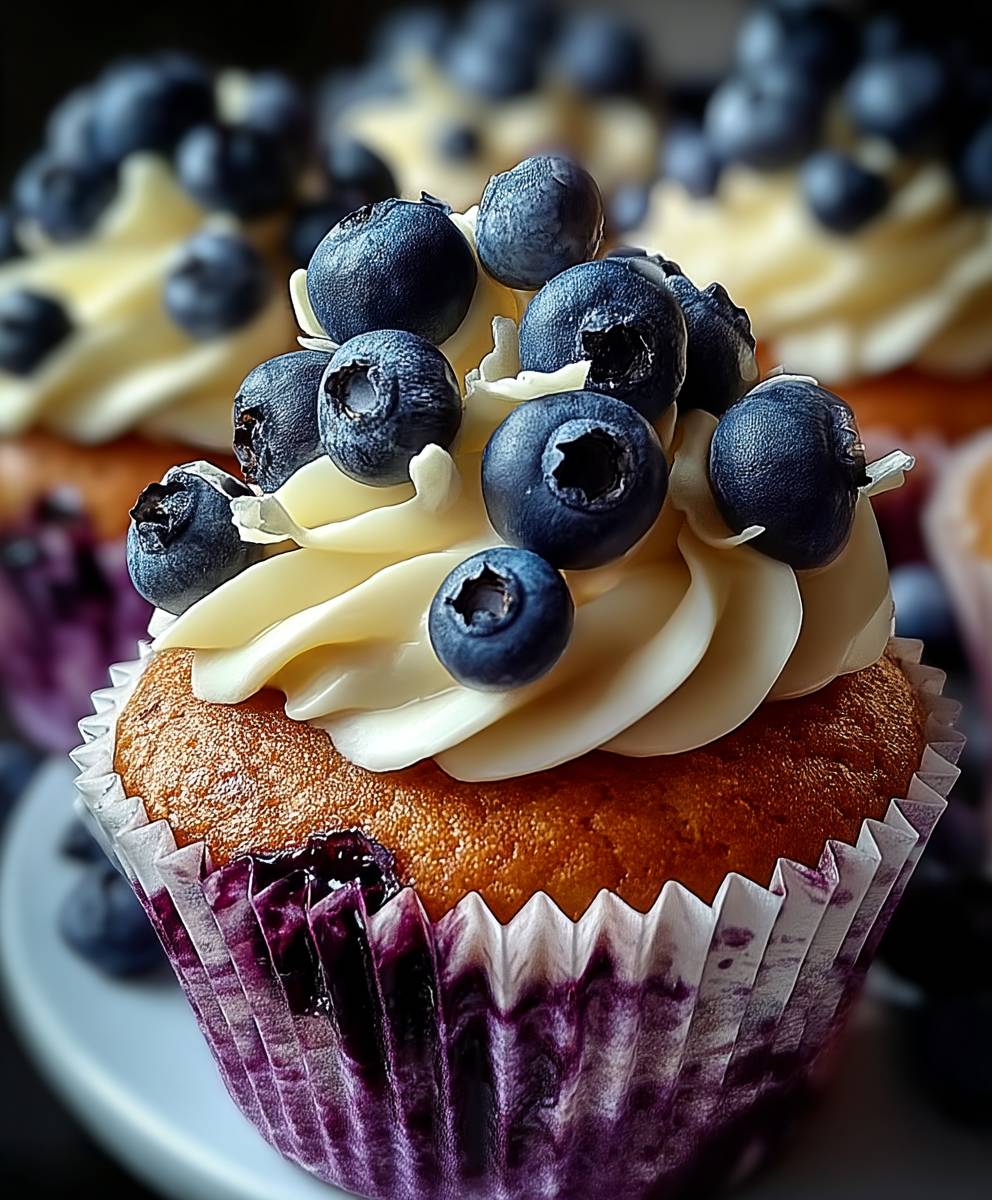 Cupcakes myrtilles chocolat blanc