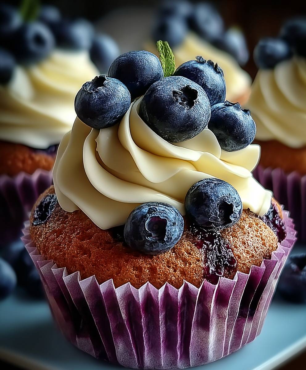Cupcakes myrtilles chocolat blanc