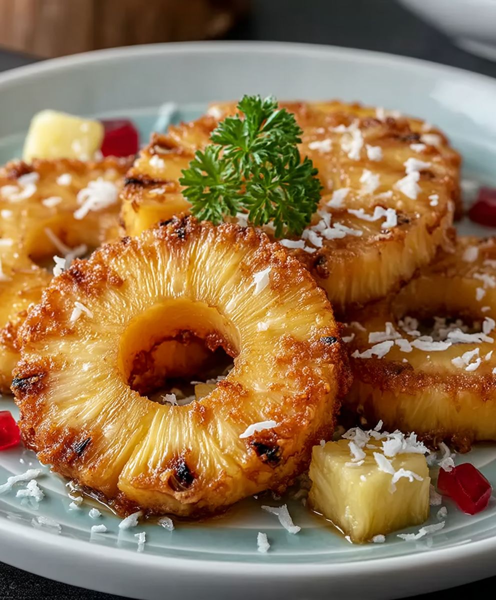 Ananas frit rhum