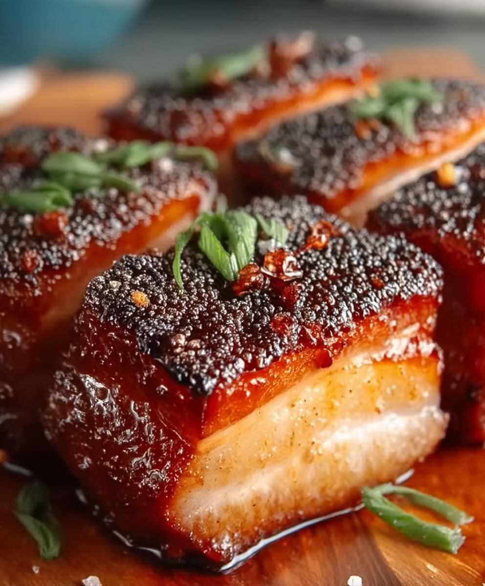 Poitrine de porc glacée au miel