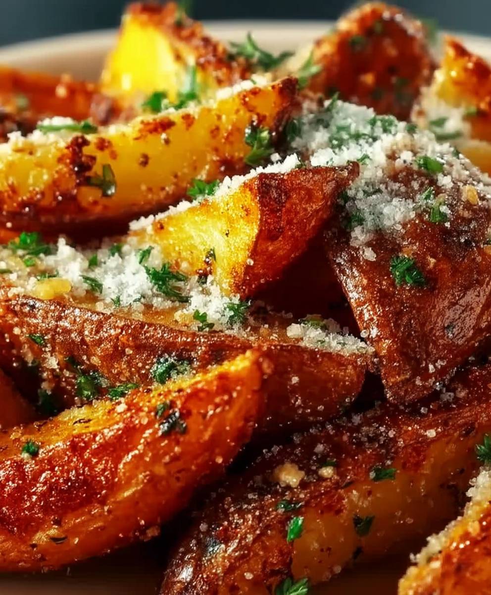 Quartiers pommes terre four parmesan ail