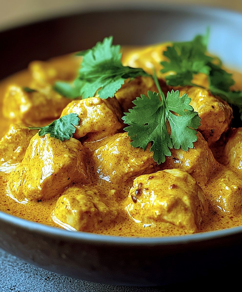 Poulet au curry crémeux