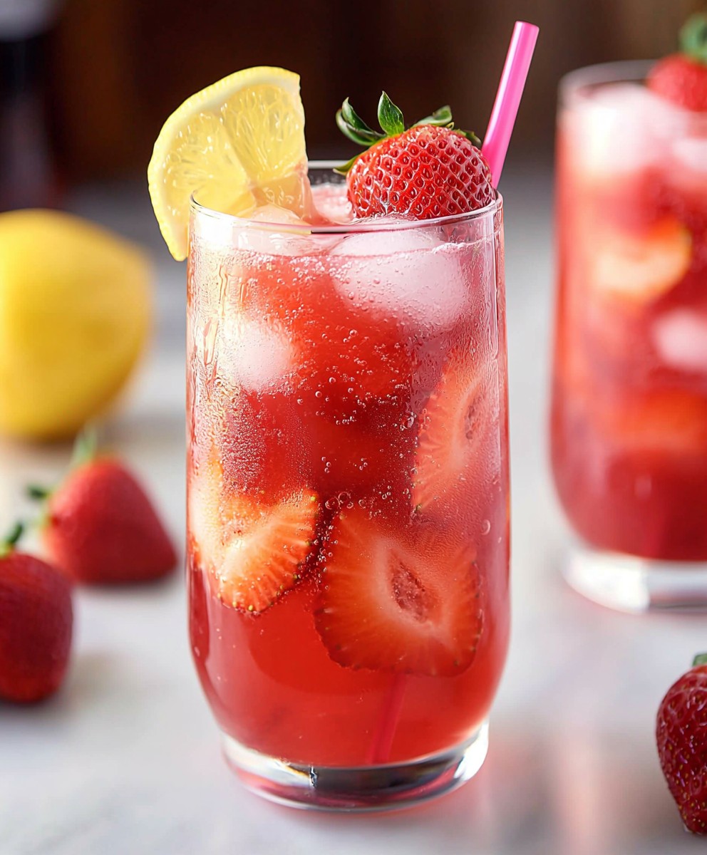 Limonade fraise açai rafraîchissante